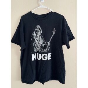 Ted Nugent The Nuge Graphic T-Shirt Mens Black Double Sided Rock Band Tee